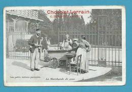 CPA LES PETITS METIERS PARISIENS La Marchande De Coco - édit. LAAS ET PECAUD - Publicité Chocolat Lorrain - Petits Métiers à Paris