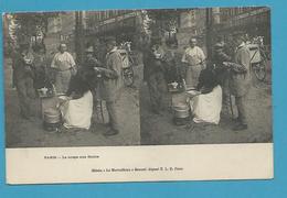 CPA Stéréoscopique La Soupe Aux Halles PARIS - Straßenhandel Und Kleingewerbe