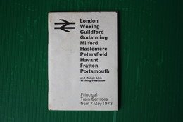 ORAIO TRENI LONDON-PORTSMOUTH - 1973 - Europe