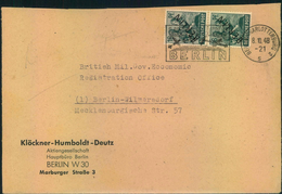 1948, Orts-Doppelbrief Senkrechtes Paar 16 Pfg. Schwarzaufdruck - Storia Postale