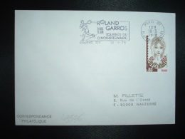 LETTRE TP JUVEXNIORT 0,80 OBL.MEC.18-3-1978 PARIS 01 + ROLAND GARROS 29 MAI 11 JUIN TOURNOI DU CENTENAIRE - Tennis