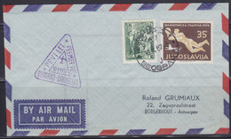 Yugoslavia 10.X.1957 "SABENA" First Flight Brussels - Beograd On Return To Brussels, Airmail Letter - Luftpost