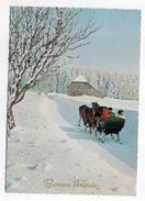 BONNE ANNEE--Paysage De Neige (animée Avec Attelage De Chevaux ),cpsm 15 X 10 N° 243 éd ISV.......à Saisir - Nouvel An