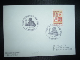 LETTRE TP BOURGOGNE 1,00 OBL.13 MAI 1978 71 MACON (SAONE ET LOIRE) FOIRE NATIONALE DES VINS - Vins & Alcools