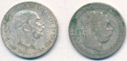 Ausztria 1893-1915. 1K Ag 'Ferenc József' (2x) T:2-,3 SzennyezÅ‘dés 
Austria 1893-1915. 1 Corona Ag... - Zonder Classificatie