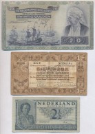 Hollandia 1938. 1G 'Zilverbon (EzüstértékÅ± Bankjegy)' + 1941. 20G + 1949. 2 1/2G 'Muntbiljetten... - Non Classés