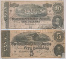 Amerikai Konföderációs Államok / Virginia / Richmond 1864. 5$ + 10$ T:III-,IV... - Non Classés