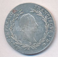 1829B 20kr Ag 'I. Ferenc' T:2- Lapkahiba
Huszár 1979., Unger III.: 1380.a - Non Classés