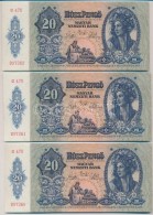 1941. 20P (8x) SorszámkövetÅ‘k 'C470 097255 - C470 097262, Nyomdai Papírránccal T:I - Sin Clasificación