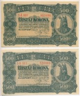1923. 500K Nyomdahely Jelölés Nélkül + 1923. 500K 'Magyar Pénzjegynyomda Rt.... - Non Classés