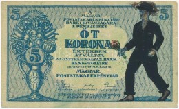1919. 5K 'Osztrák-Magyar Bank...' ElÅ‘lapján Gúnyrajz T:III- - Non Classés