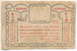 Beregszász 1919. Szeptember 1. 1K Szükségpénz T:III-,IV
Adamo BER-1.1 - Non Classés