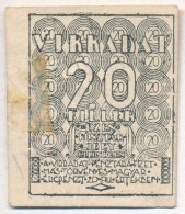 Budapest 1919-1925. 20f Virradat Pénztárjegy T:II- Ragasztónyom
Adamo BUC-299.1 - Sin Clasificación