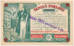 Budapest 1903. 'Tanuló Sorsjegy' 1K értékben, Felülbélyegzéssel T:I,I- - Non Classés