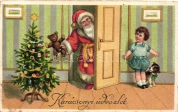 T2/T3 Karácsonyi üdvözlet / Christmas, Santa Claus, Litho (EK) - Non Classés