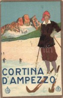 ** T2/T3 Cortina D'Ampezzo / Tourist Advertisement, Skiing Lady  (EK) - Sin Clasificación