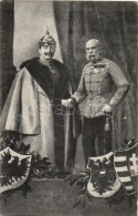 ** T2 Viribus Unitis; Franz Joseph With Wilhelm II, Coat Of Arms, Propaganda Card - Sin Clasificación