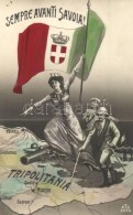 ** T1 Sempre Avanti Savoia / Italian Patriotic Propaganda For The Occupation Of Tripolitania, Elena Of Montenegro - Non Classés