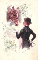 T2/T3 Jockey Lady. Art Deco Italian Art Postcard, Erkal No. 320/6 S: Usabal (EK) - Non Classés