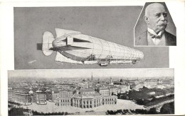 ** T2/T3 Graphic Picture Of An Airship Of Graf Zeppelin With The View Of Wien (EK) - Non Classés