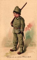 ** T1/T2 Wenn Ich An Meine Mizzi Denk / Austrian Boy Soldier, Litho - Non Classés