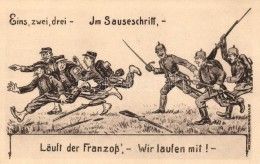 ** T1 'Eins, Zwei, Drei - Im Sauseschritt..' WWI Propaganda, Wilh. S. Schröder Nachf. S: Ad. Hoffmann - Non Classés