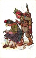 T2 Hessische Trachten, Künstlerkarte Nr. 20. Verlagsanstalt Siegfried Bächer / German Soldier, Folklore... - Non Classés