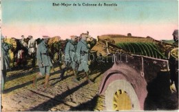 ** T2/T3 Etat-Major De La Colonne Du Soueida / Lebanese Military Postcard, Automobiles, Soldiers (EK) - Non Classés