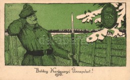 T2 1916 Boldog Karácsonyi Ünnepeket! / WWI K.u.K. Military Christmas Greeting Card  S: Daday (EK) - Non Classés