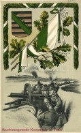 T2/T3 Maschinengewehr-Kompagnie Im Feuer / German Military, WWI Litho Flag - Sin Clasificación