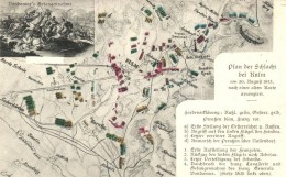 * T1/T2 Plan Der Schlacht Bei Kulm / Map Of The Kulm (Chlumec) Battle, 1813 - Non Classés