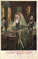 ** T2 Jewish Art Postcard, Judaica, Praying Rabbis, Hebrew Text, L&P 6697/III. S: F. Kaskeline - Unclassified