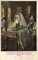 ** T2 Jewish Art Postcard, Judaica, Praying Rabbis, Hebrew Text, L&P 6697/III. S: F. Kaskeline - Non Classés