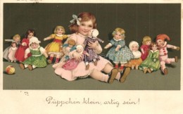 T2 Püppchen Klein, Artig Sein! / Children Art Postcard, Meissner & Buch Künstler-Postkarten Serie... - Non Classés