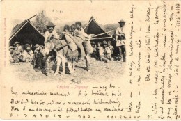 T3 Sátoros Cigányok / Gypsy Camp With Tents, Folklore (kis Szakadás / Small Tear) - Non Classés