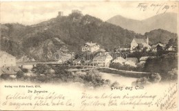 T4 Celje, Cilli; Die Burgruine / Caslte Ruins (cut) - Non Classés