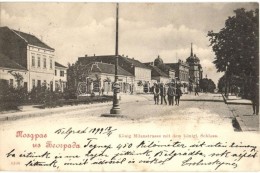 * T2/T3 1899 Belgrade, König Milanstrasse Mit Dem Königl. Schloss / Street, Castle (EK) - Sin Clasificación