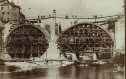 * T3 1918 Cividale, Ponte Del Diavolo / Construction, Building Of The Devil's Bridge, Photo (kis Szakadás /... - Non Classés