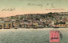 T2/T3 Thessaloniki, Salonique; Vue Panoramique Du Quai / Panorama View Of The Quay, Ships, TCV Card (EK) - Sin Clasificación