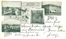 T2/T3 1898 Bród, Brod An Der Save, Bosanski Brod, Slavonski Brod; Bosnisch Brod, Sava Brücke, Hotel... - Non Classés