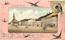 T2/T3 Gmünd, Square, Verlag E. Berger, Swallow, Kunstanstalt Rosenblatt, Emb. Litho (EK) - Zonder Classificatie