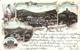 * T2 1898 Selmecbánya, Banska Stiavnica; Látkép, Akadémia Palota / General View,... - Non Classés