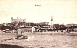 T2/T3 Pozsony, Bratislava, Pressburg; Vár, GÅ‘zhajó / Castle, Steamship (EK) - Non Classés