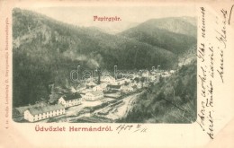 T2/T3 Hermánd, Hermanecz, Harmanec; Papírgyár, Kiadja Lechnitzky O. / Paper Factory (EK) - Non Classés