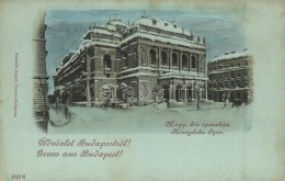 ** T2/T3 Budapest VI. Magy. Kir. Operaház Télen, Schmidt Edgar / Königliche Oper (EK) - Non Classés