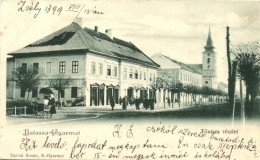 T2/T3 1899 Balassagyarmat, FÅ‘ Utca, Magyar Király Szálloda, Kávéház, Bor... - Non Classés