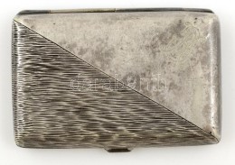 Ezüst Art Deco  Cigarettás Doboz, Jelzett, 9×6 Cm, Nettó:84 G - Autres & Non Classés