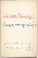 Czímer Károly: Szeged Monographiája. Lenyomat A ,,Budapesti Szemle' 1901. évf. 292.... - Non Classés