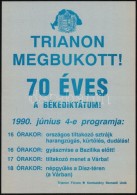 1990 Trianoni évfordulós Tüntetés Plakátja. 21x30 Cm - Non Classés