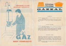 Cca 1960 Háztartási Gázt Reklámozó 4 Db Nyomtatvány, Receptekkel - Non Classés